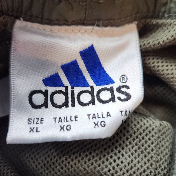 Adidas Windbreaker Track Pants Men's XL Gray Green Red Stripe Mesh Lined Active - Picture 5 of 7